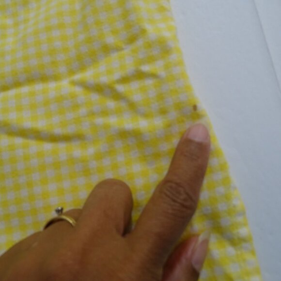 Vtg BFA Classics Yellow Gingham Sunflower Embroider Button Up Shirt Size M FLAW - Picture 10 of 10